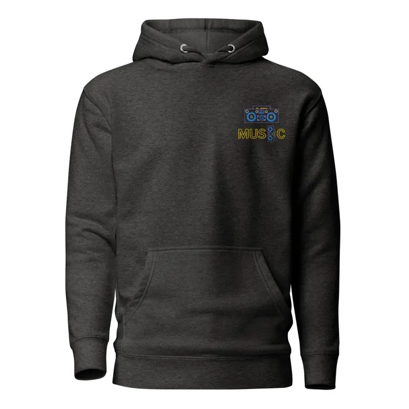 Music Embroidery Hoodie Premium