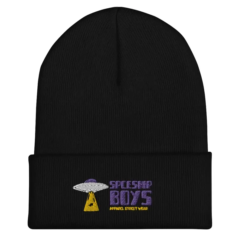 Spceship Boys Embroidered Beanie