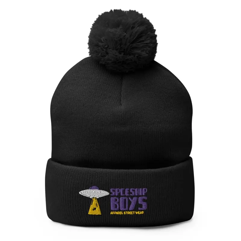 Spceship Boys Embroidered Beanie