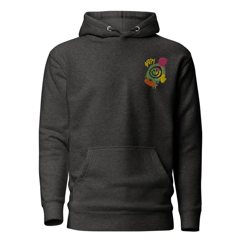 Happy Embroidery Hoodie Premium