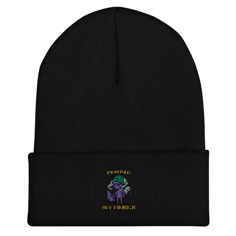 Crashed But High Embroidered Beanie